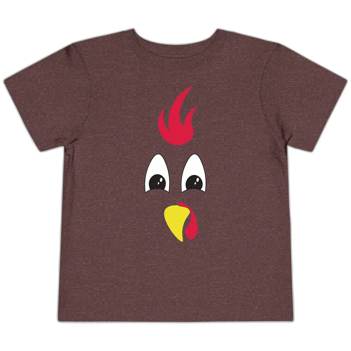 Rooster Face Turkey Trot Design Toddler T-Shirt in Heather Maroon