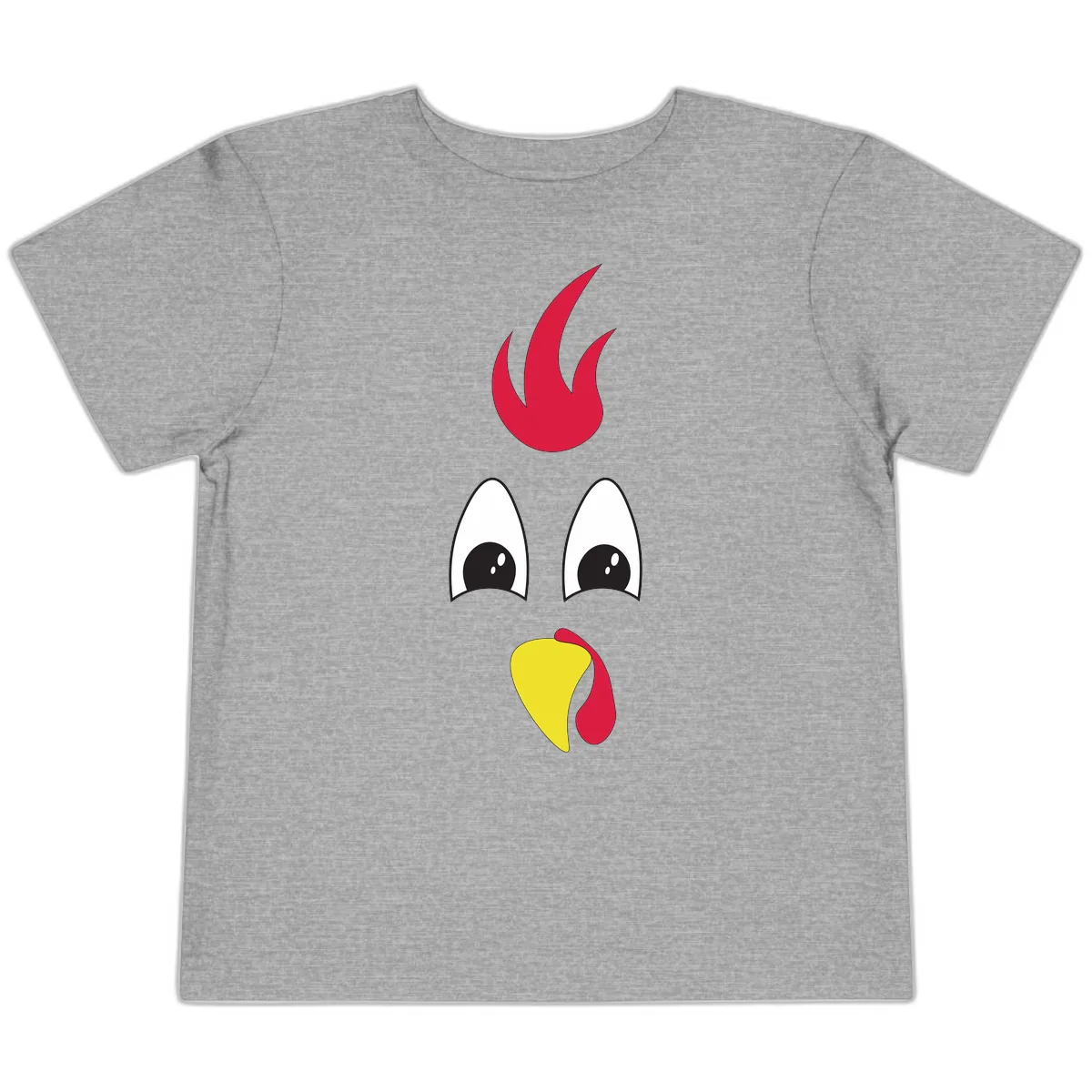 Rooster Face Turkey Trot Design Toddler T-Shirt in Athletic Heather