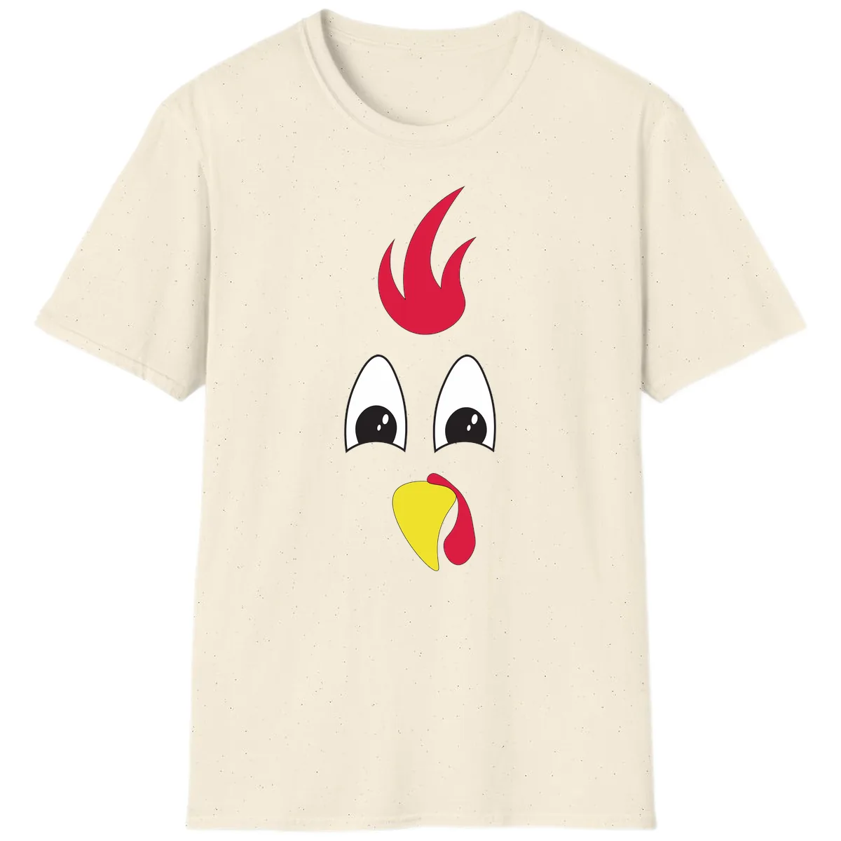 Rooster Face Turkey Trot Design T-Shirt in Natural