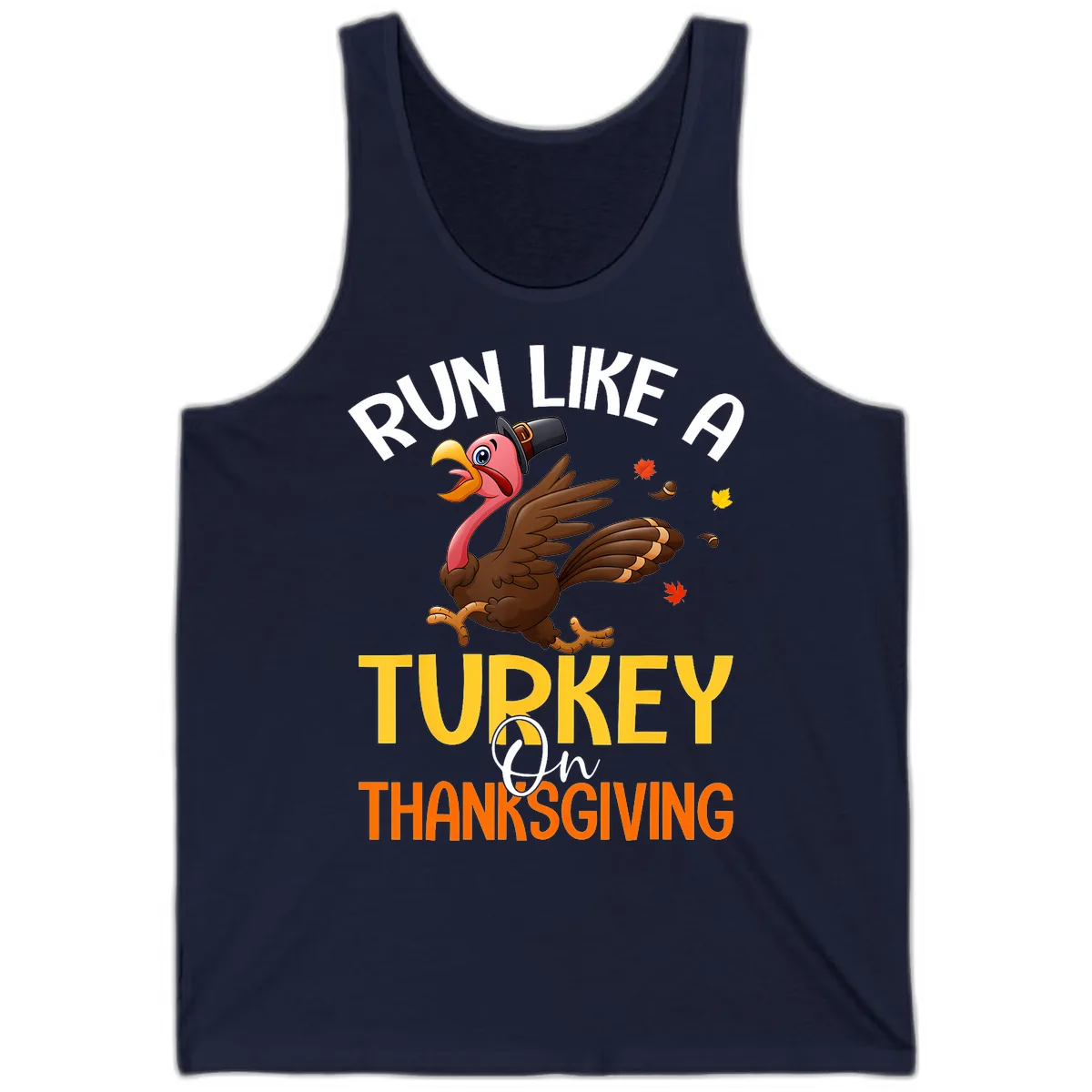 Run Like A Turkey On Thanksgiving Tank in Navy
