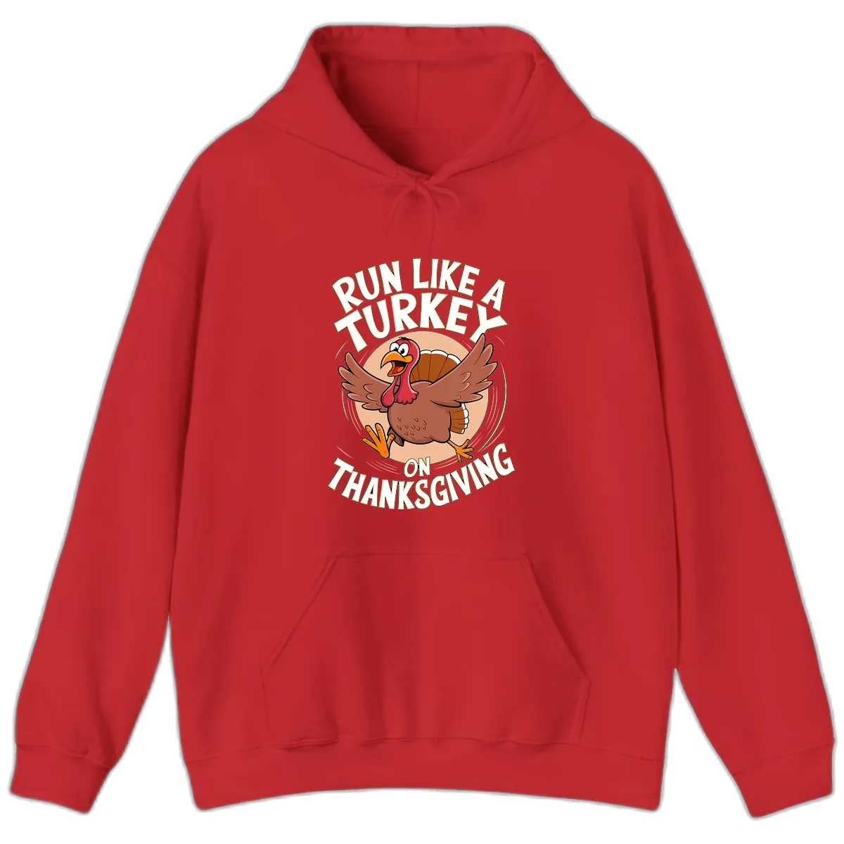 Run Like A Turkey On Thanksgiving Hoodie in Red