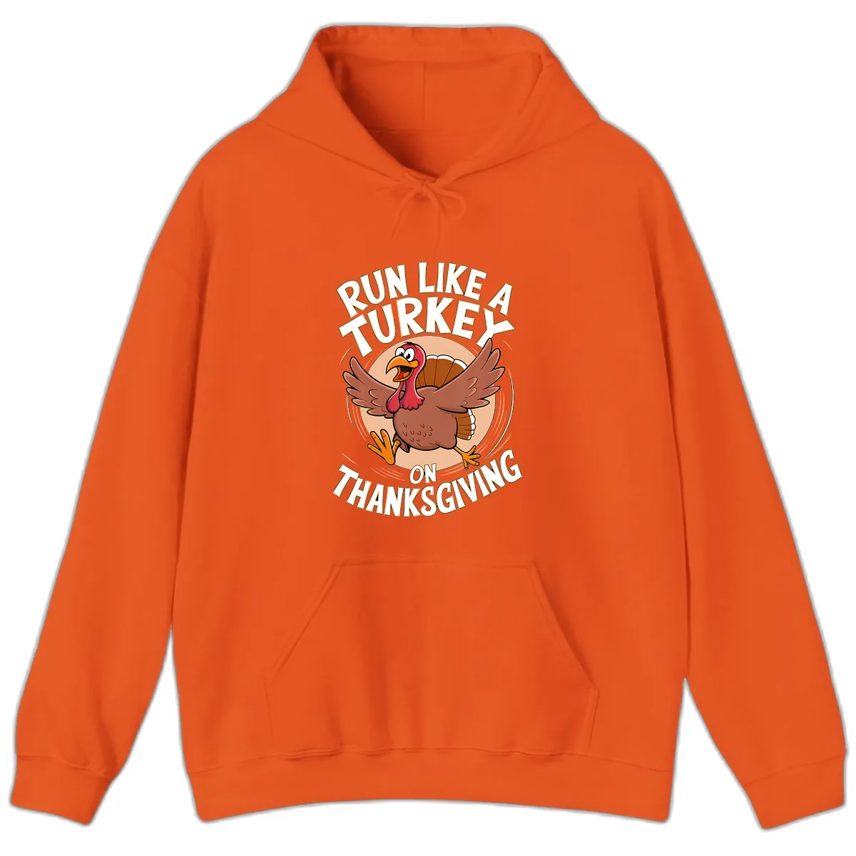 Run Like A Turkey On Thanksgiving Hoodie in Orange