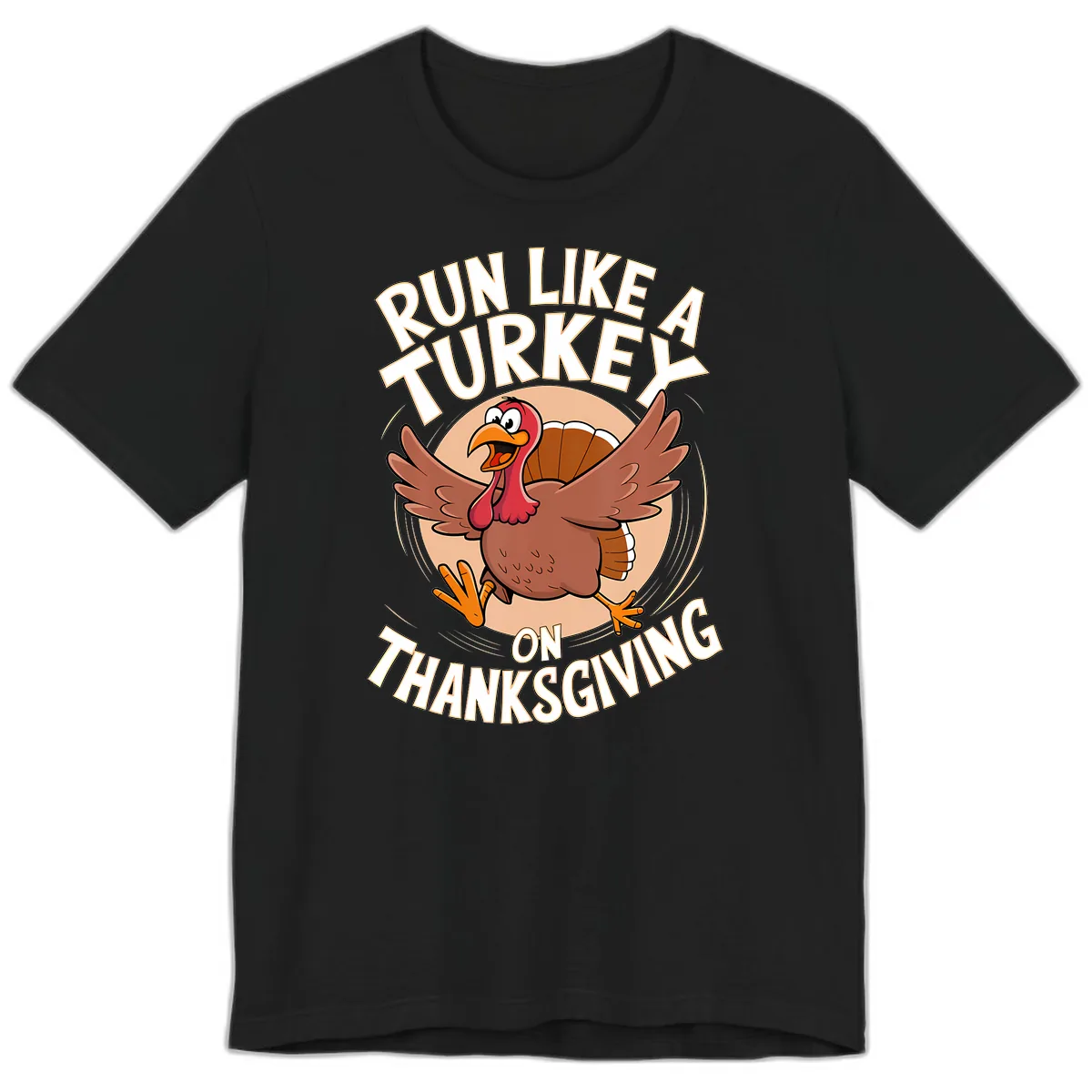 Run Like A Turkey On Thanksgiving Premium T-Shirt in Black