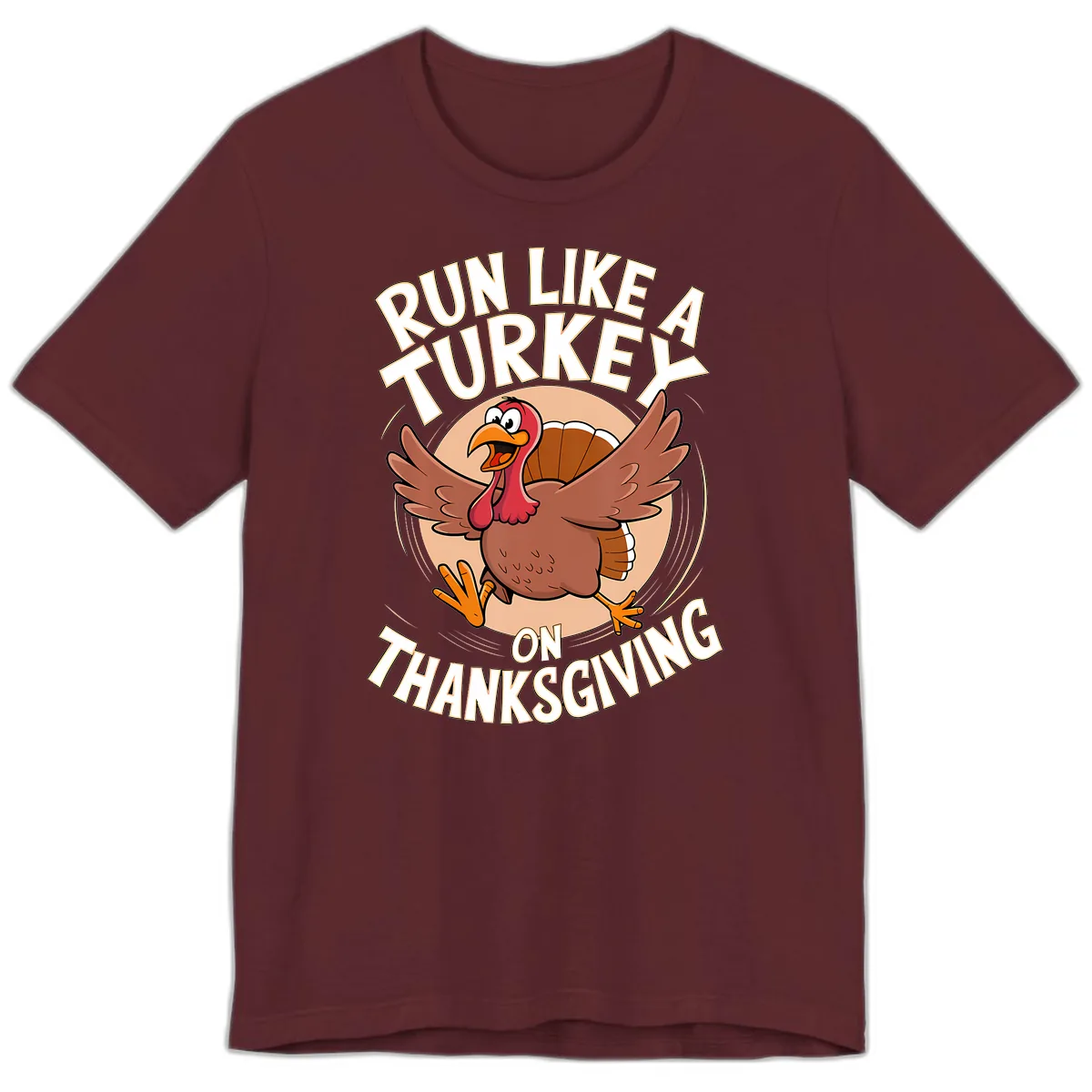 Run Like A Turkey On Thanksgiving Premium T-Shirt in Maroon