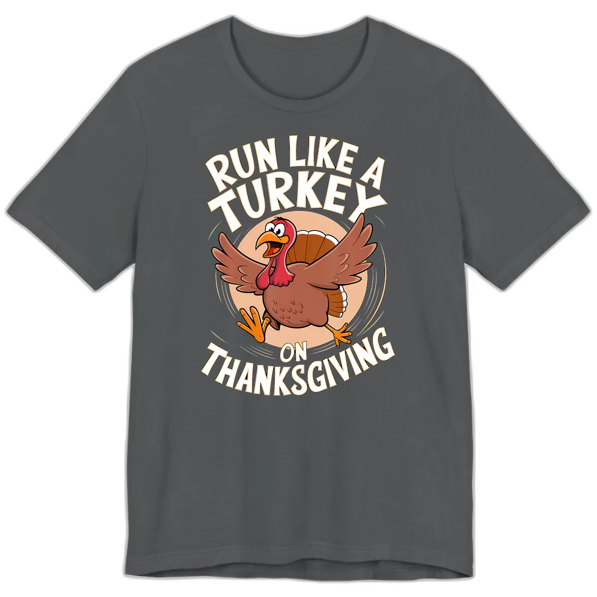 Run Like A Turkey On Thanksgiving Premium T-Shirt in Asphalt