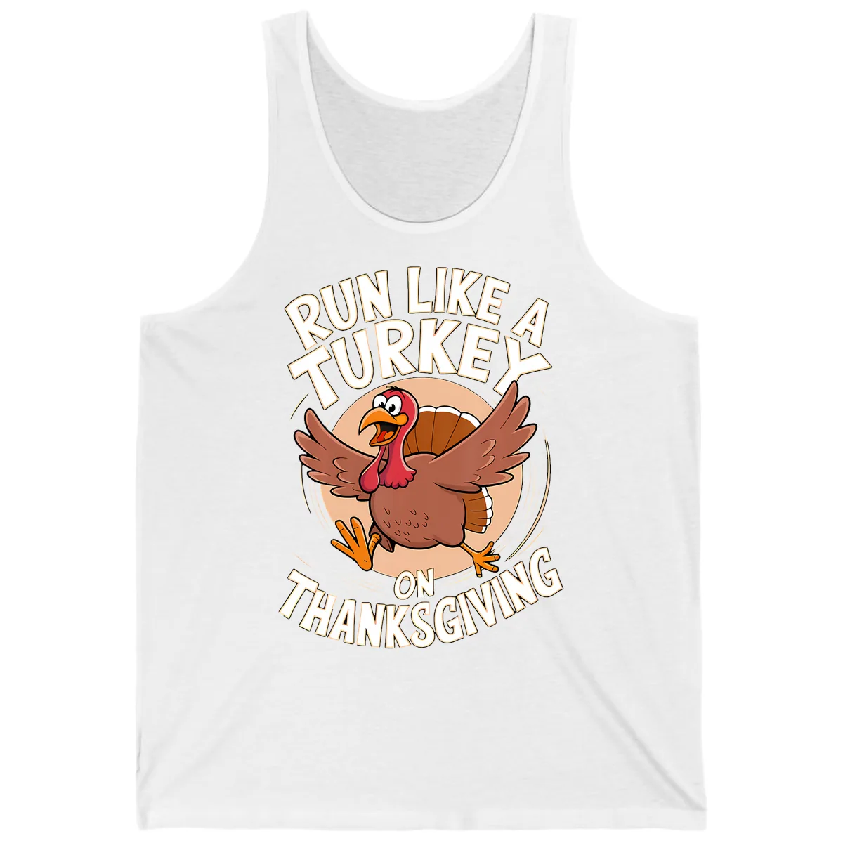 Run Like A Turkey On Thanksgiving Tank in White