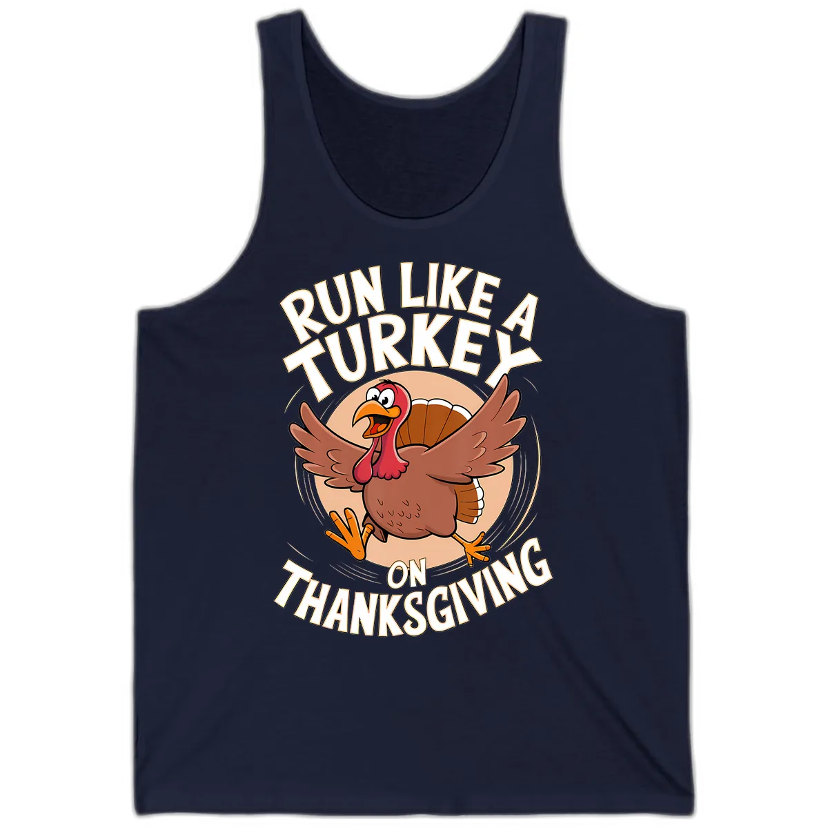 Run Like A Turkey On Thanksgiving Tank in Navy