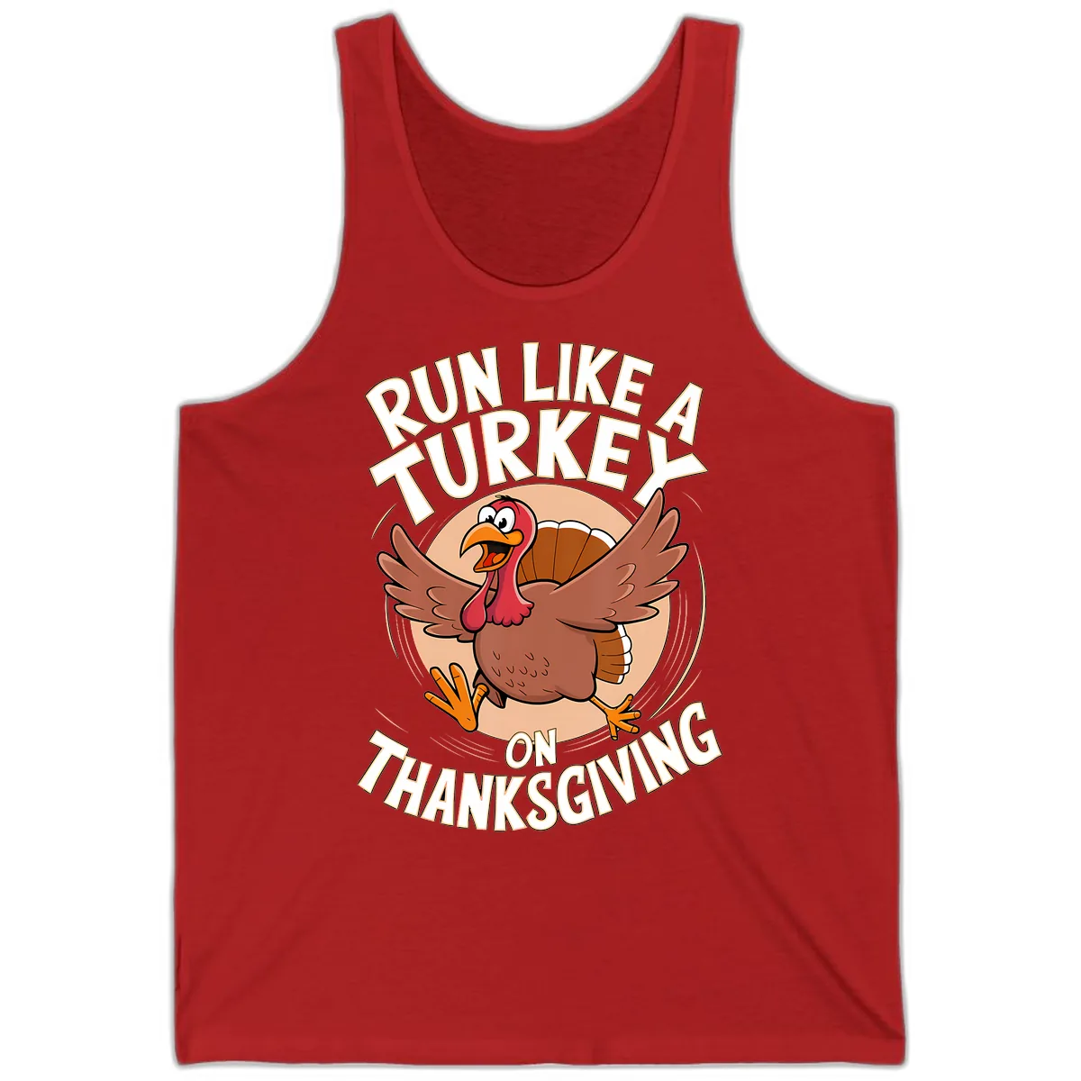 Run Like A Turkey On Thanksgiving Tank in Red