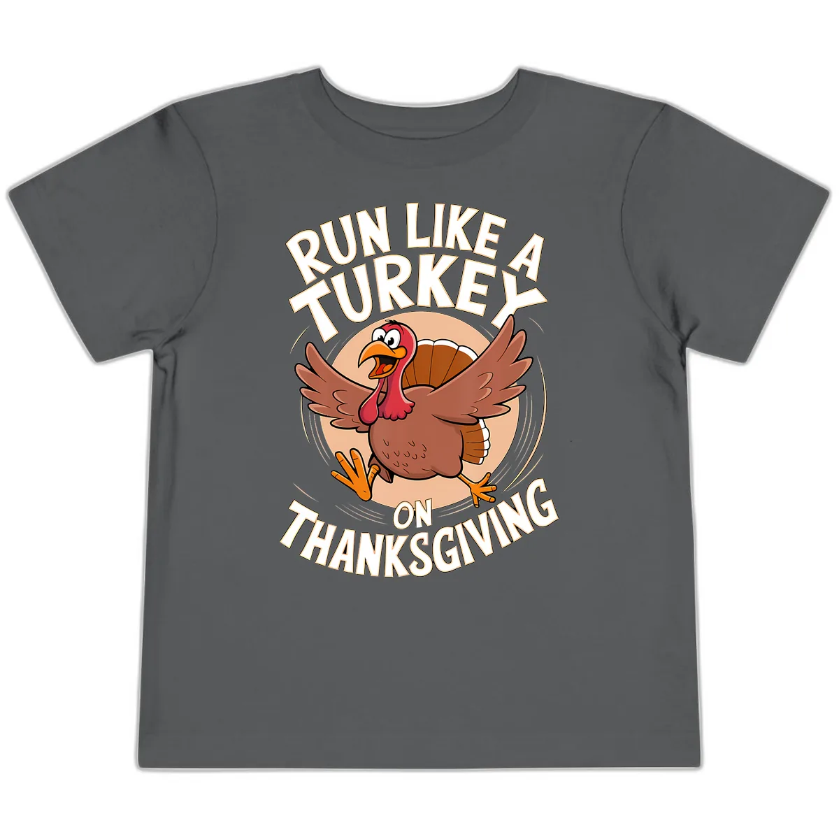Run Like A Turkey On Thanksgiving Toddler T-Shirt in Asphalt