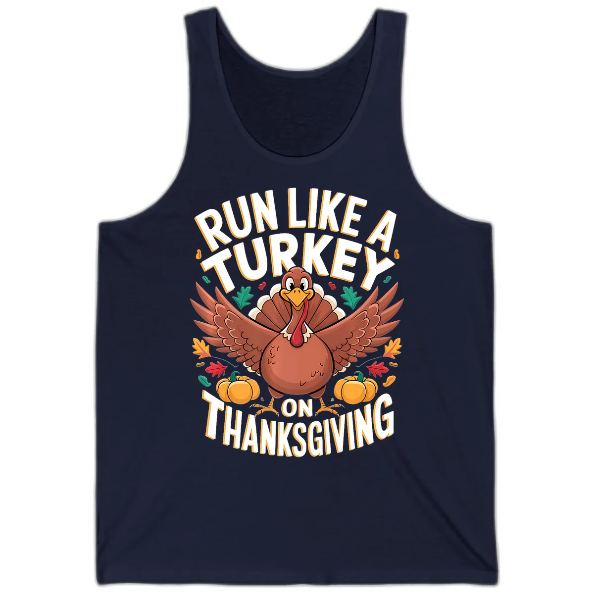 Run Like A Turkey On Thanksgiving Tank in Navy
