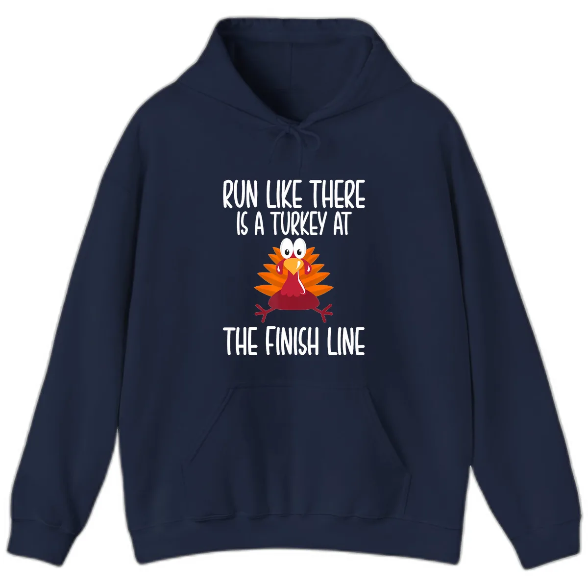 Run Like A Turkey On The Finish Line Hoodie in Navy
