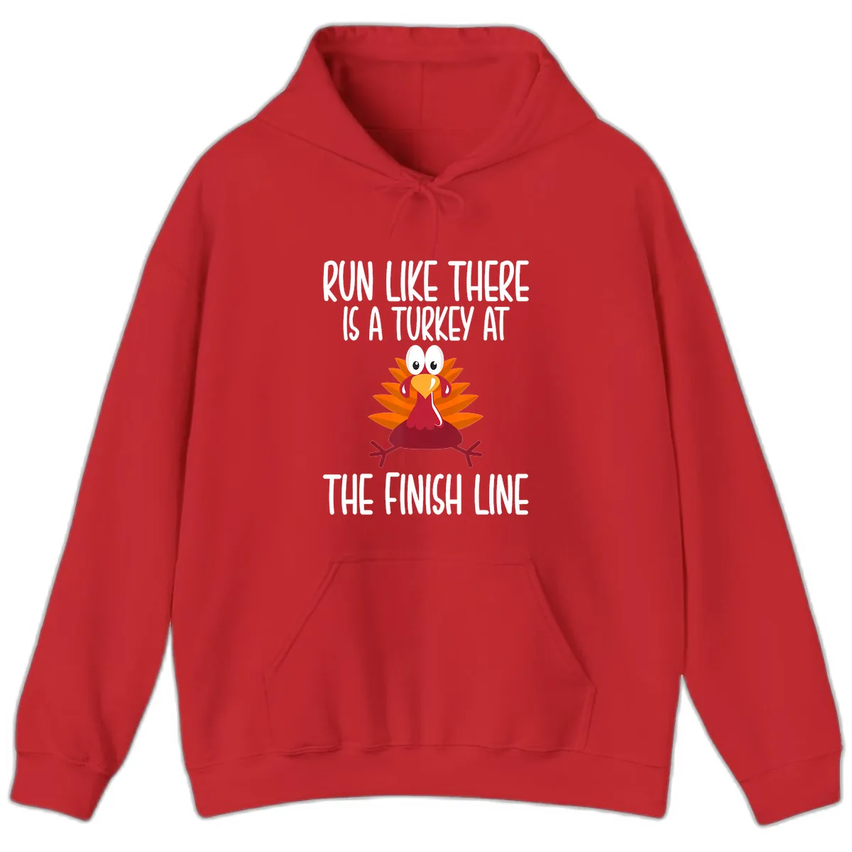Run Like A Turkey On The Finish Line Hoodie in Red