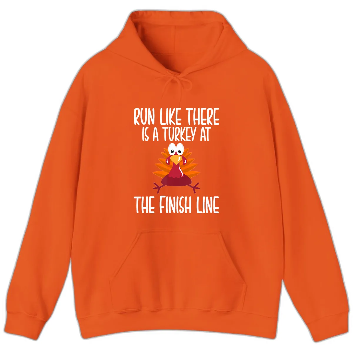 Run Like A Turkey On The Finish Line Hoodie in Orange