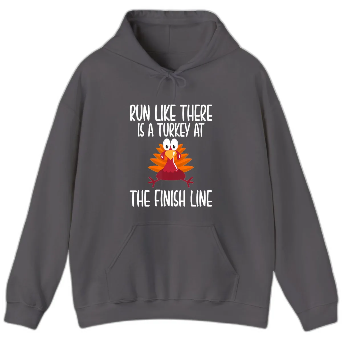 Run Like A Turkey On The Finish Line Hoodie in Charcoal