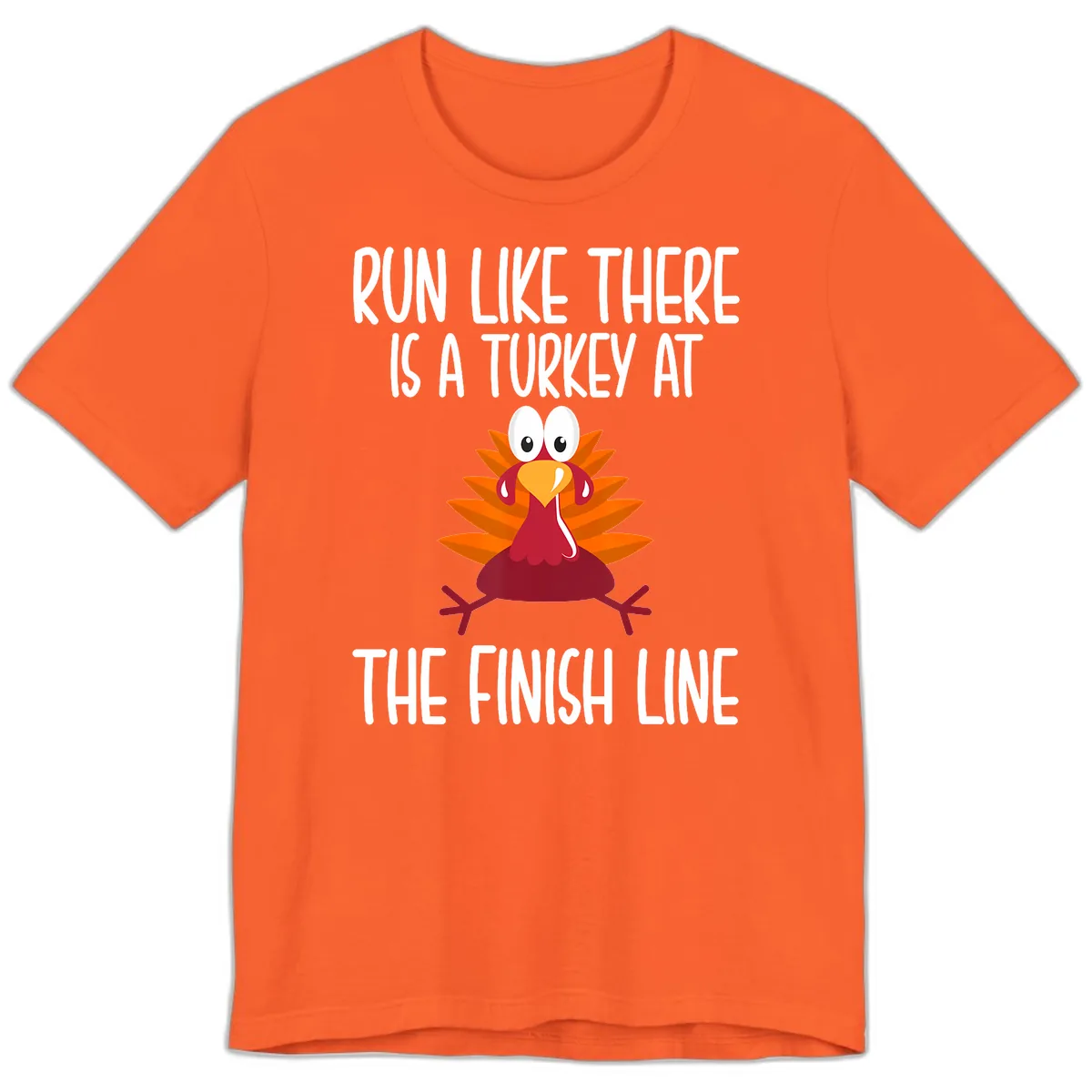 Run Like A Turkey On The Finish Line Premium T-Shirt in Orange