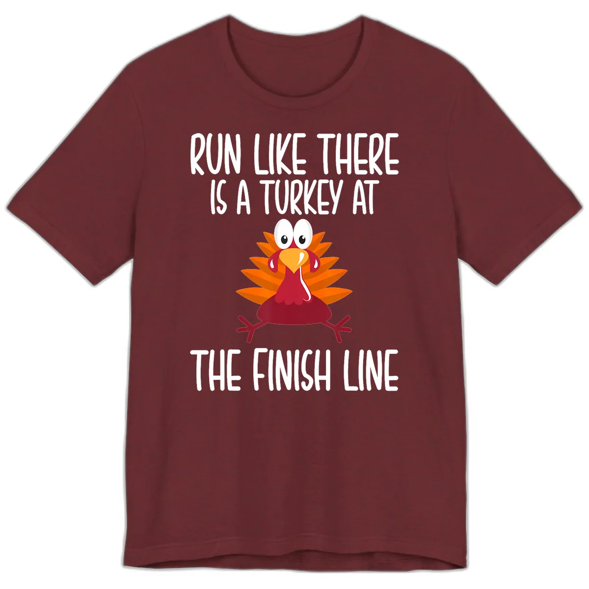Run Like A Turkey On The Finish Line Premium T-Shirt in Heather Cardinal