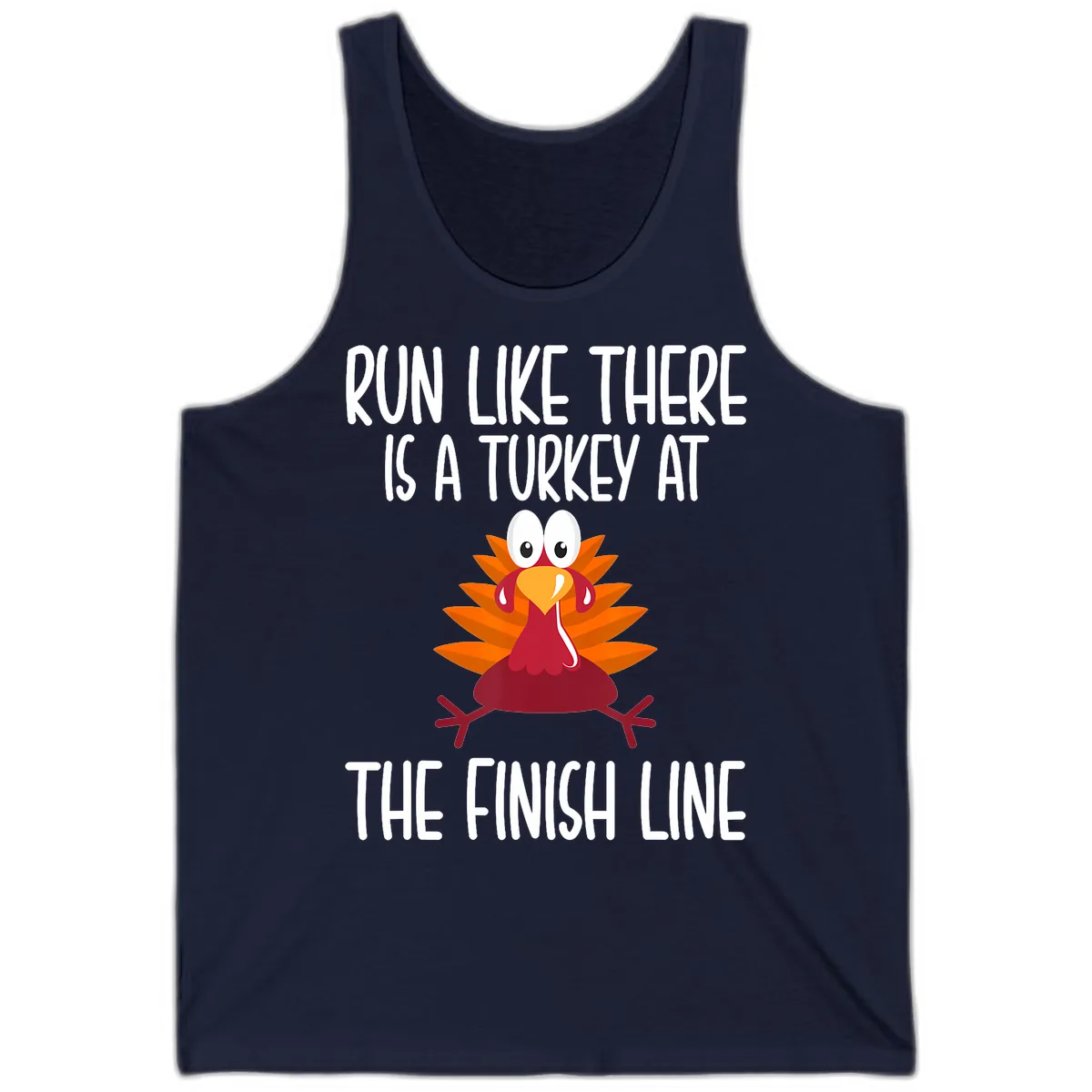 Run Like A Turkey On The Finish Line Tank in Navy