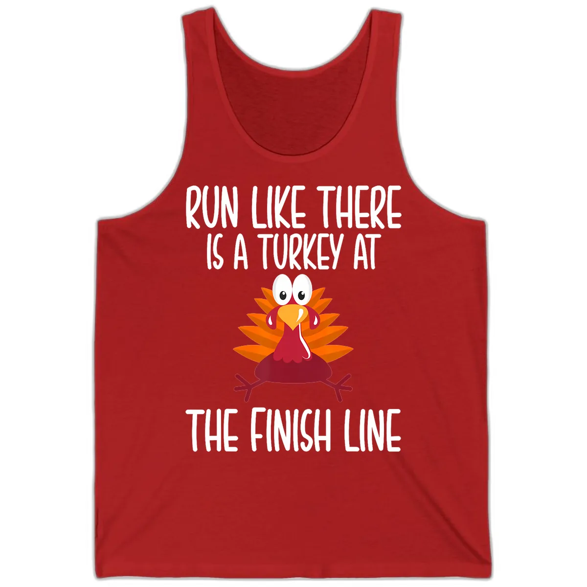 Run Like A Turkey On The Finish Line Tank in Red
