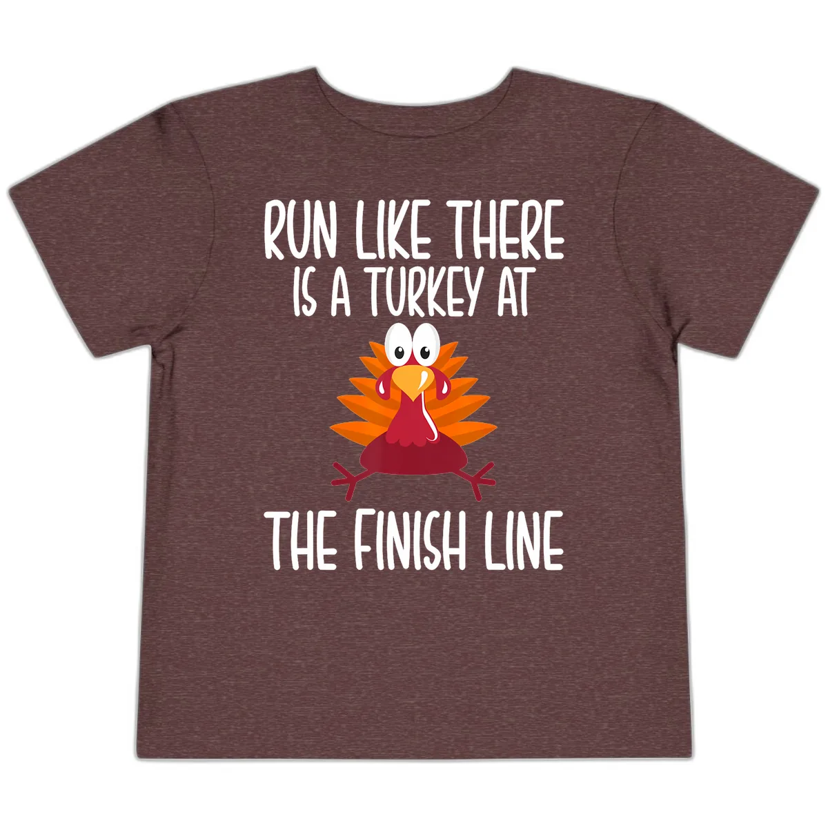 Run Like A Turkey On The Finish Line Toddler T-Shirt in Heather Maroon