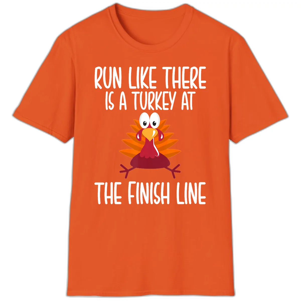 Run Like A Turkey On The Finish Line T-Shirt in Orange