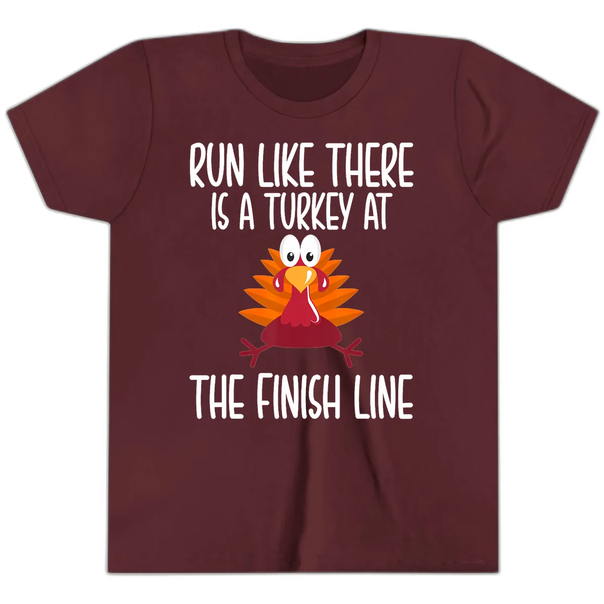 Run Like A Turkey On The Finish Line Youth T-Shirt in Maroon