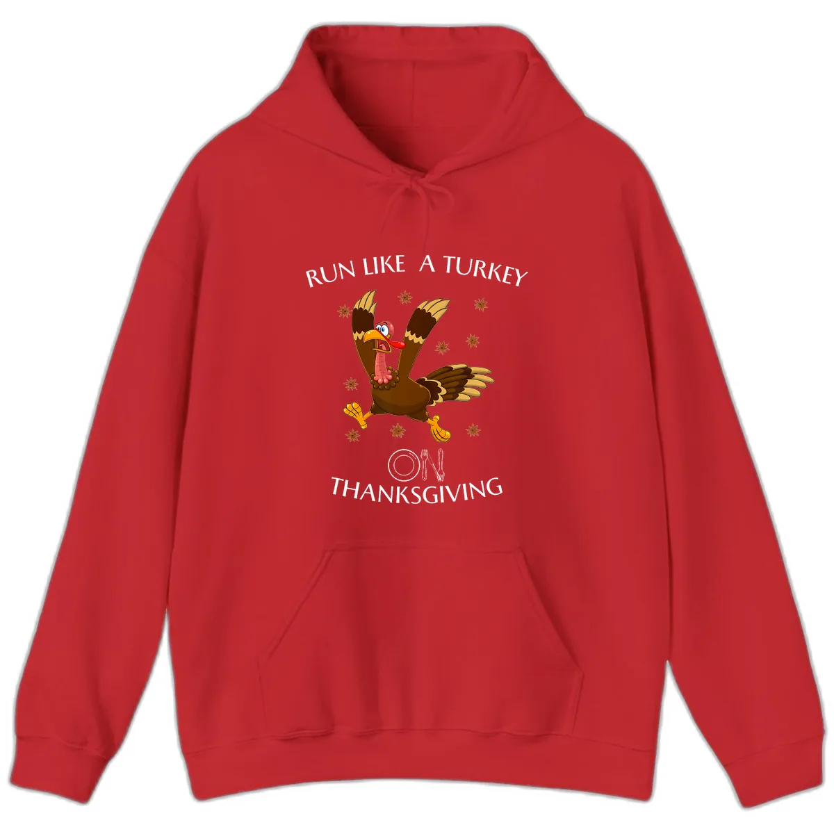 Run Like A Turkey On Thanksgiving Hoodie in Red