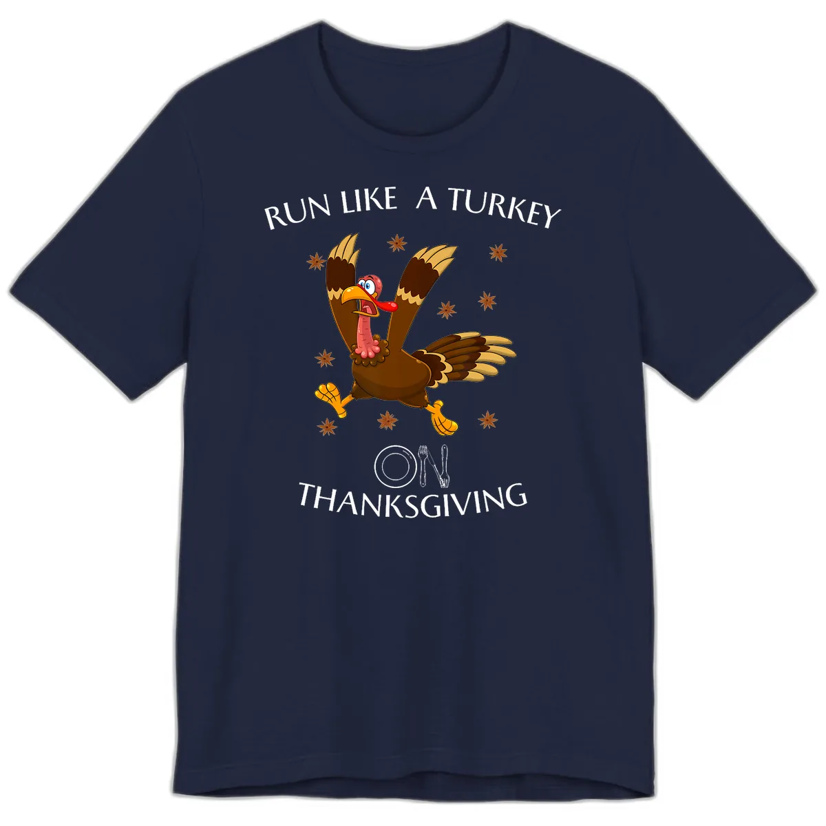 Run Like A Turkey On Thanksgiving Premium T-Shirt in Navy
