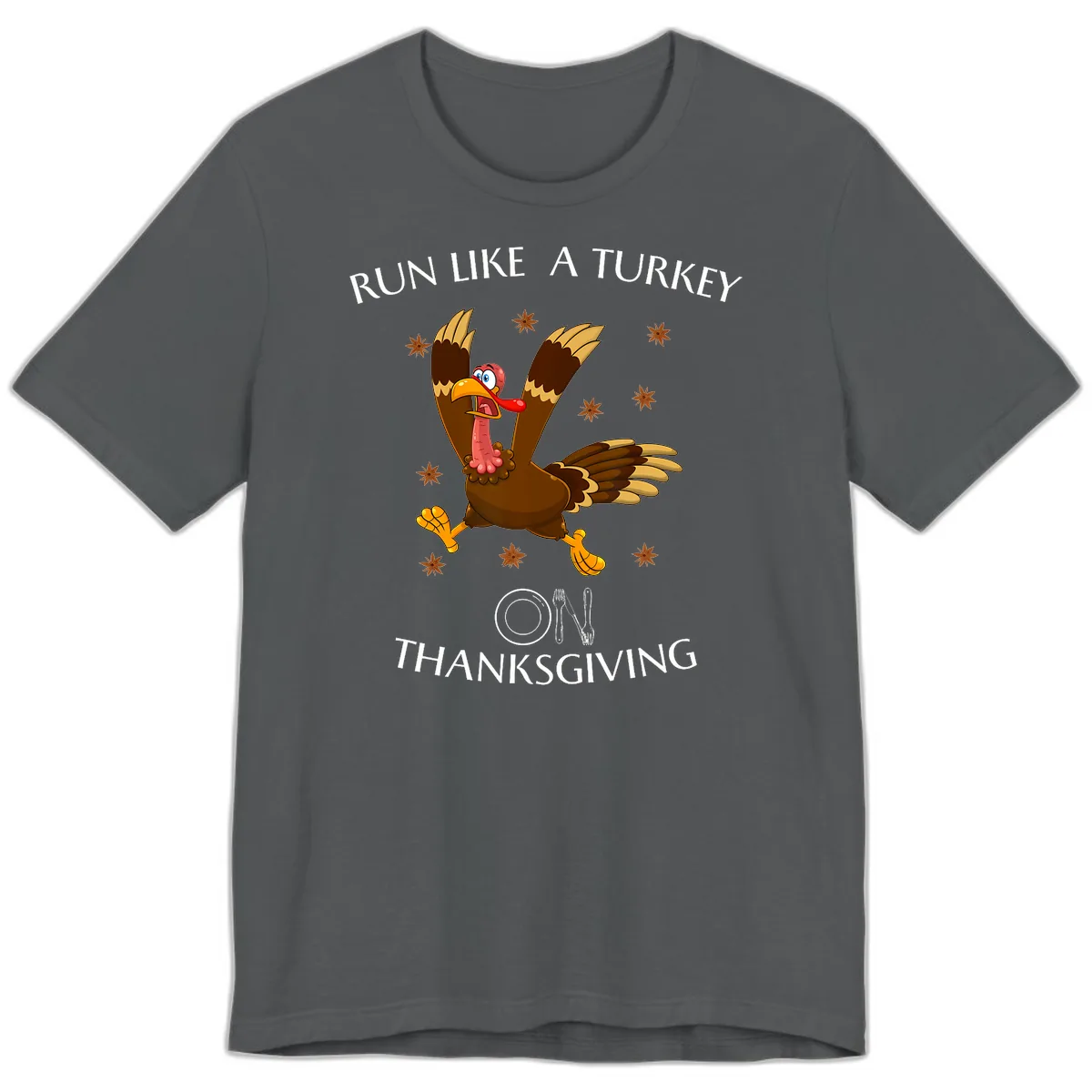 Run Like A Turkey On Thanksgiving Premium T-Shirt in Asphalt