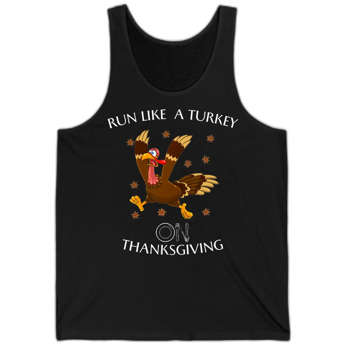 Run Like A Turkey On Thanksgiving Tank in Black