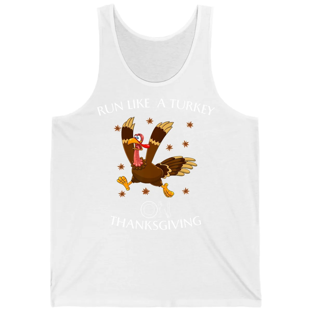 Run Like A Turkey On Thanksgiving Tank in White