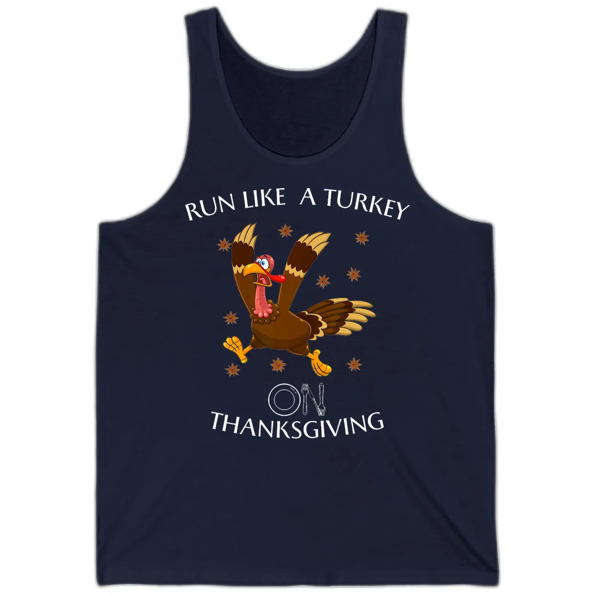 Run Like A Turkey On Thanksgiving Tank in Navy