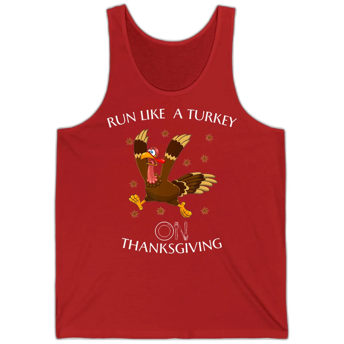 Run Like A Turkey On Thanksgiving Tank in Red