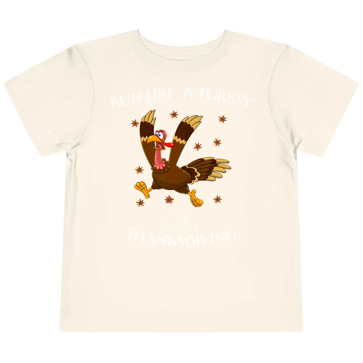 Run Like A Turkey On Thanksgiving Toddler T-Shirt in Natural