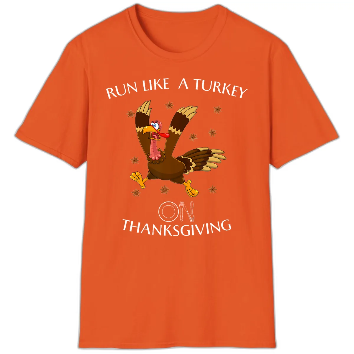 Run Like A Turkey On Thanksgiving T-Shirt in Orange