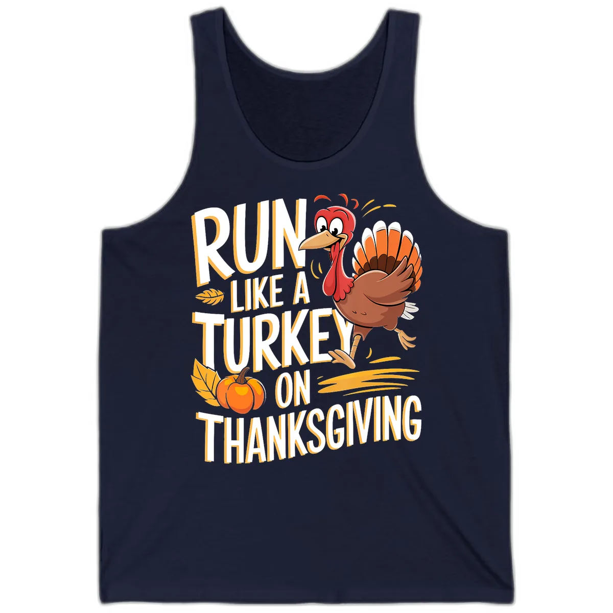 Run Like A Turkey On Thanksgiving Tank in Navy