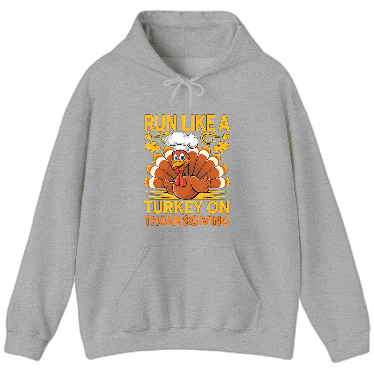 Run Like A Turkey On Thanksgiving Hoodie in Sport Grey