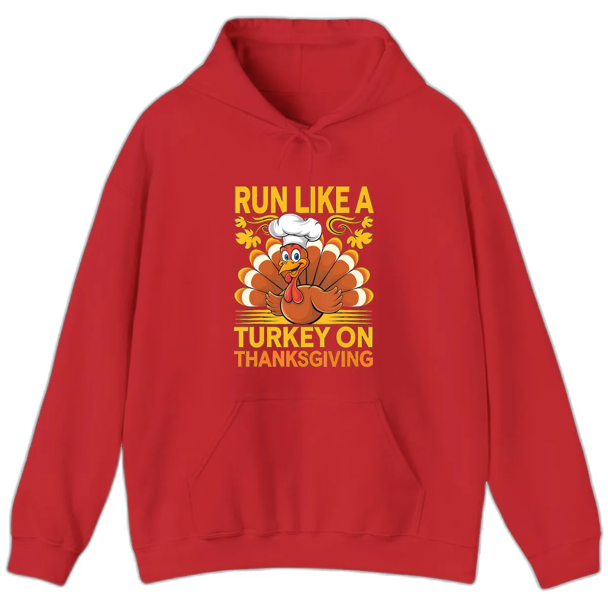 Run Like A Turkey On Thanksgiving Hoodie in Red