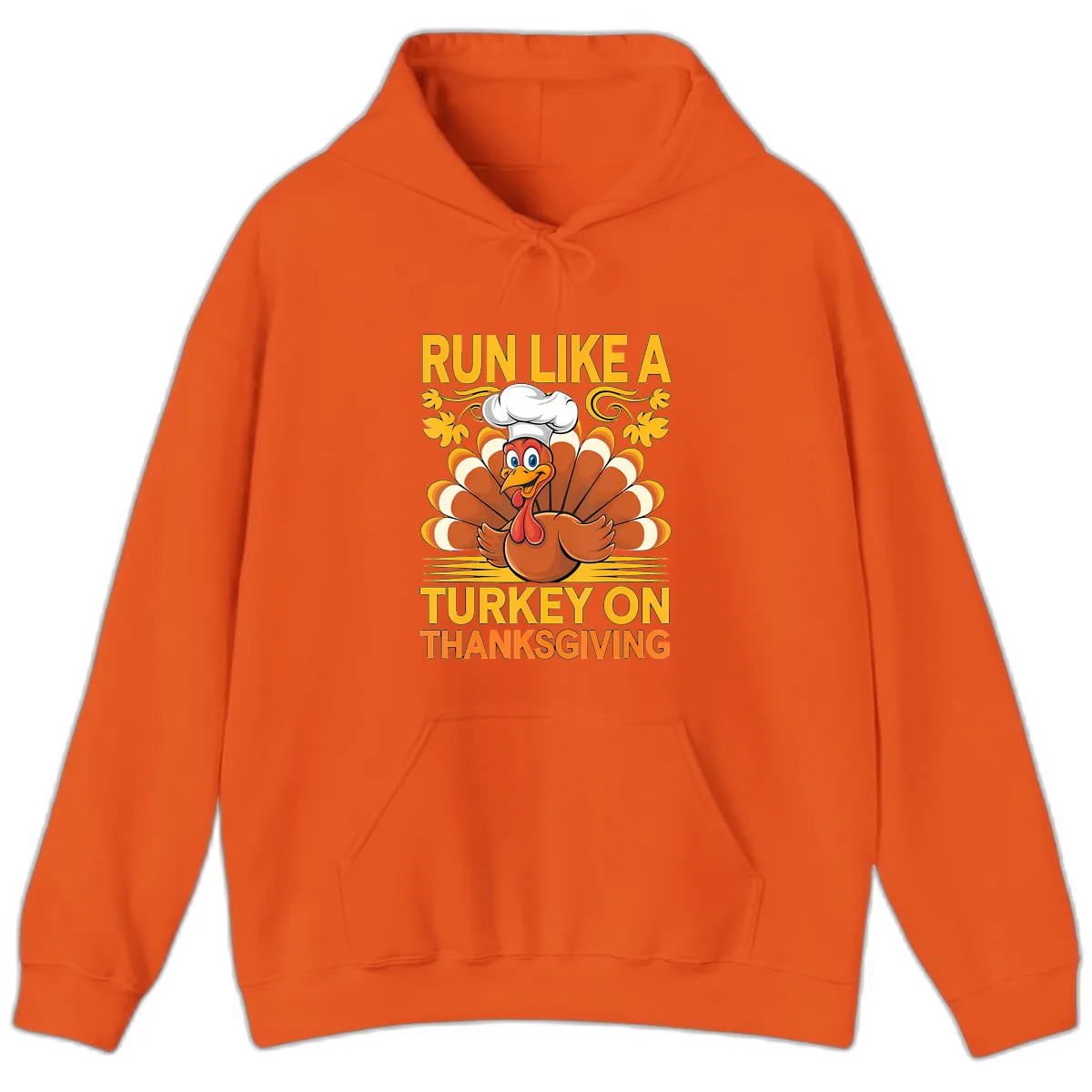 Run Like A Turkey On Thanksgiving Hoodie in Orange