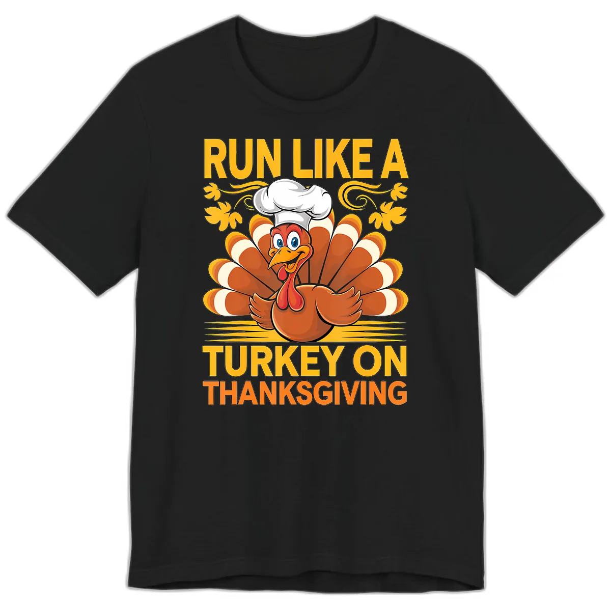 Run Like A Turkey On Thanksgiving Premium T-Shirt in Black