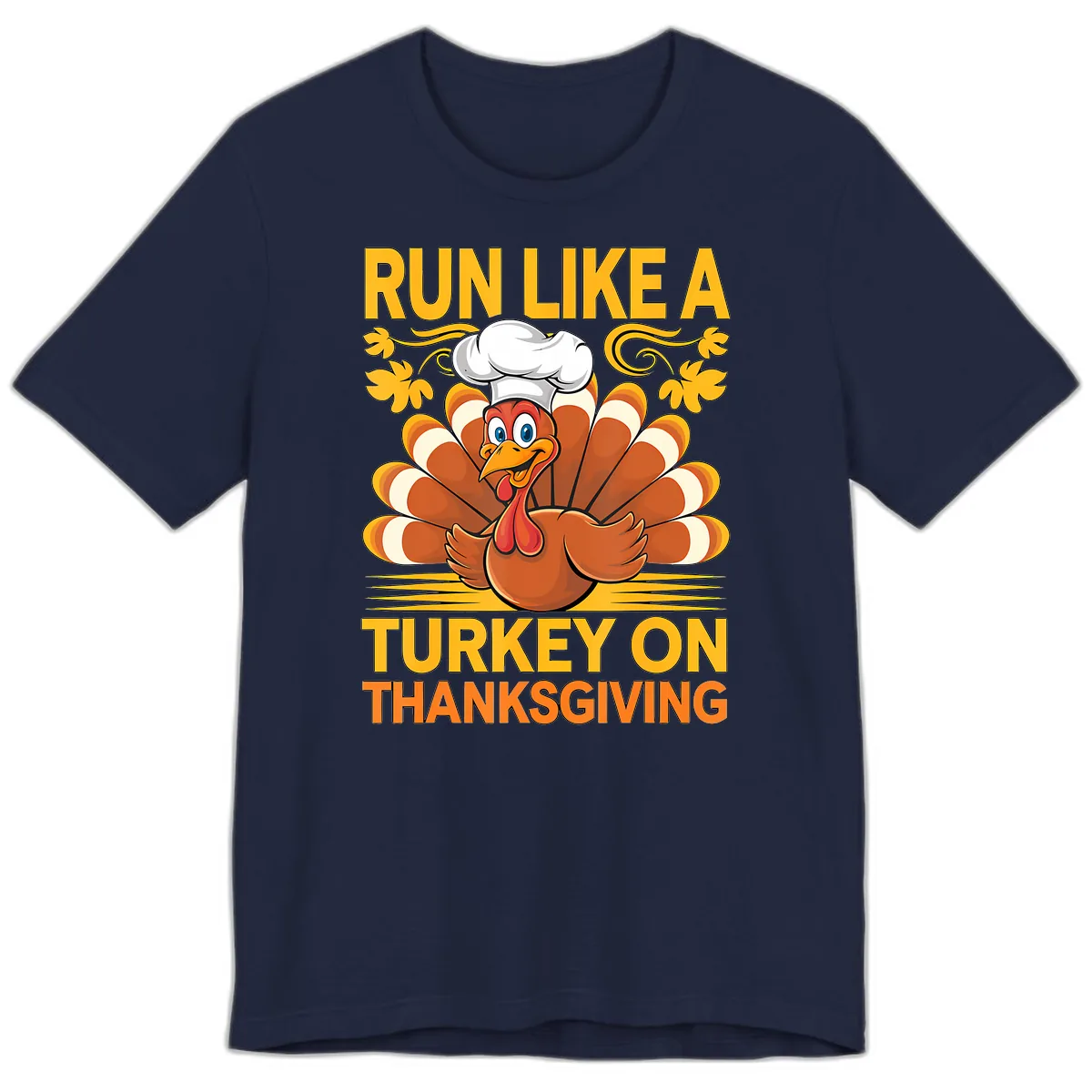 Run Like A Turkey On Thanksgiving Premium T-Shirt in Navy