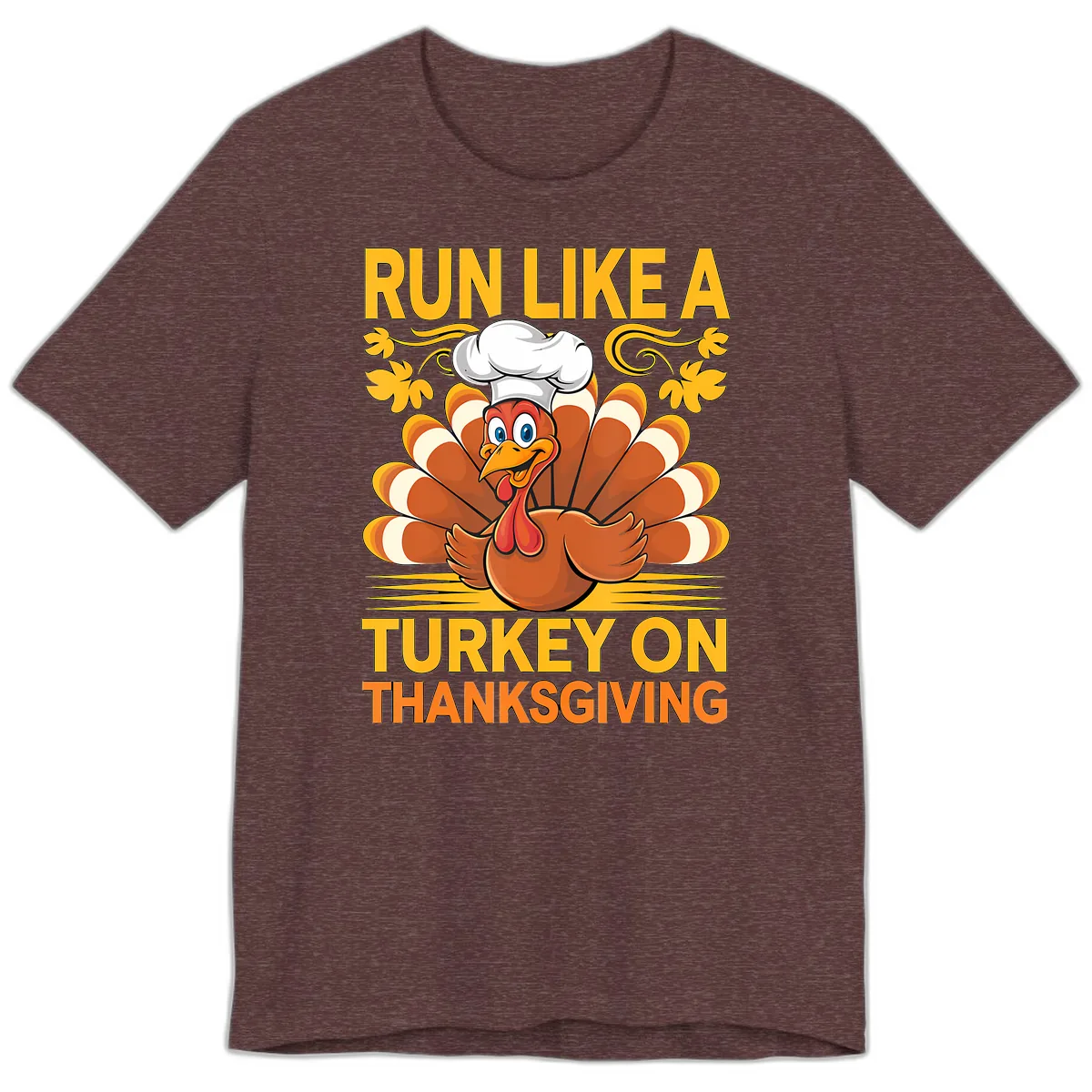Run Like A Turkey On Thanksgiving Premium T-Shirt in Heather Maroon