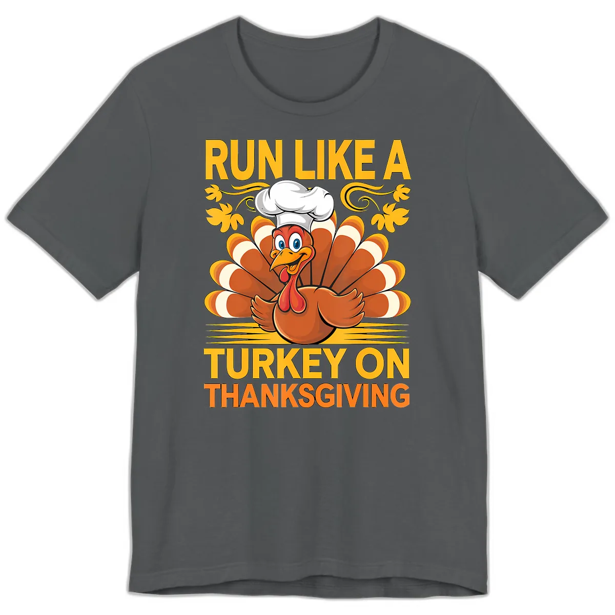 Run Like A Turkey On Thanksgiving Premium T-Shirt in Asphalt
