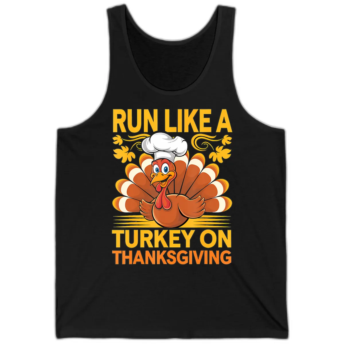 Run Like A Turkey On Thanksgiving Tank in Black