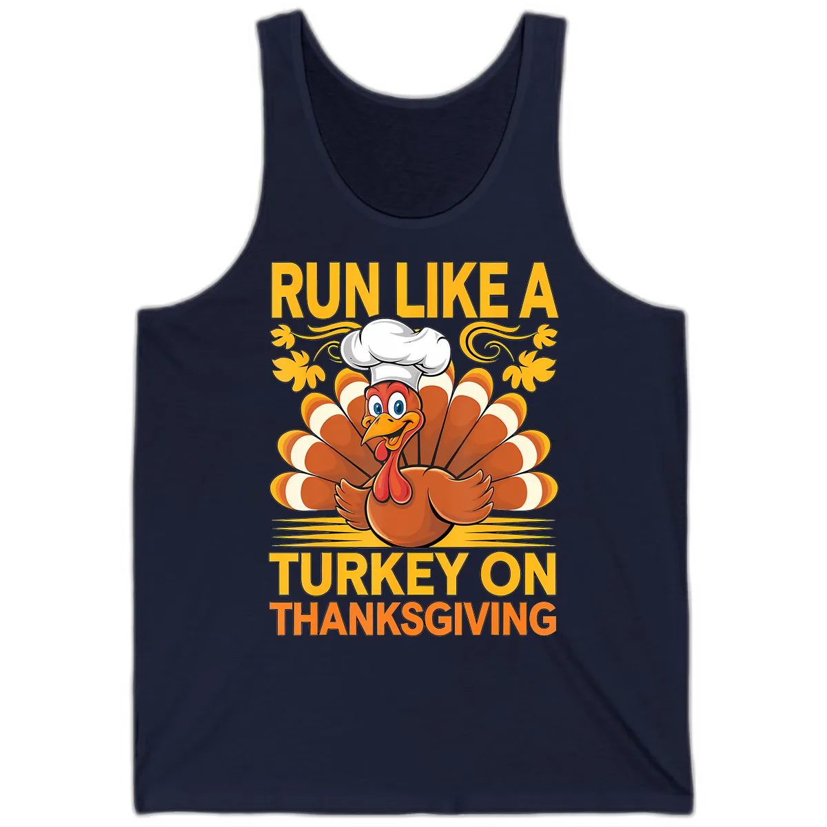 Run Like A Turkey On Thanksgiving Tank in Navy