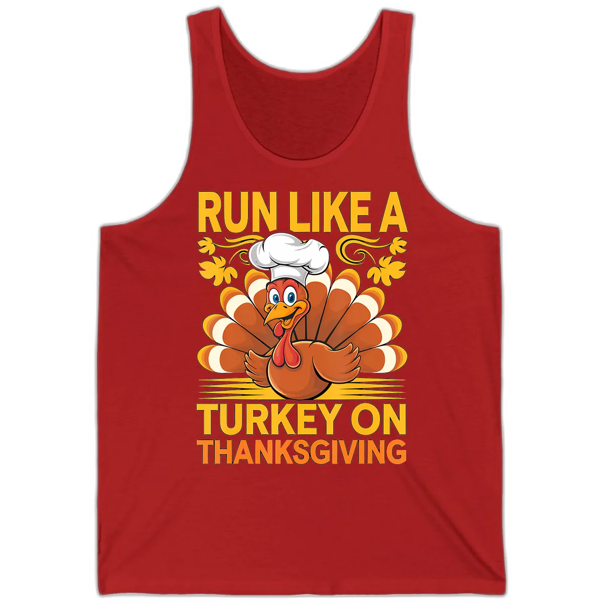 Run Like A Turkey On Thanksgiving Tank in Red