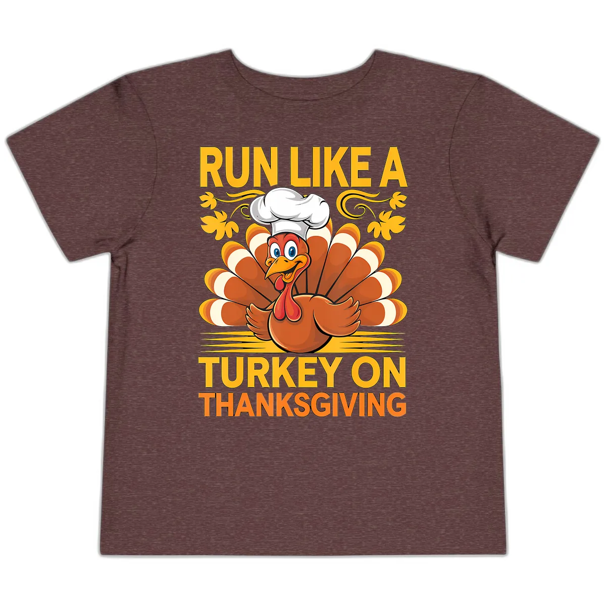 Run Like A Turkey On Thanksgiving Toddler T-Shirt in Heather Maroon
