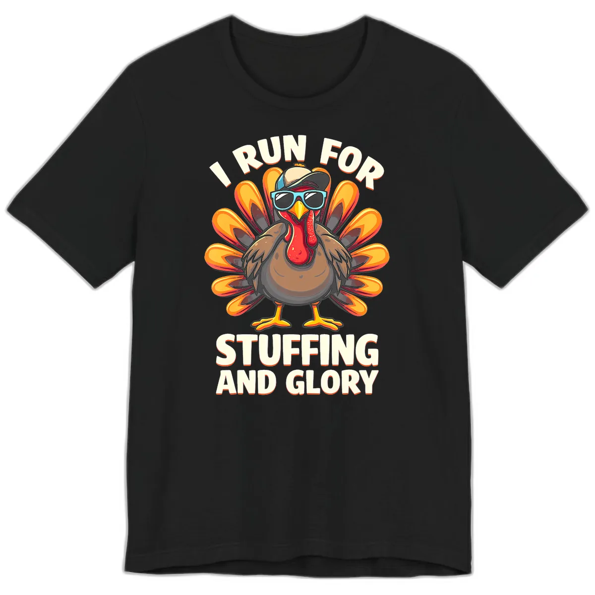 I Run For Stuffing And Glory Turkey Trot Premium T-Shirt in Black