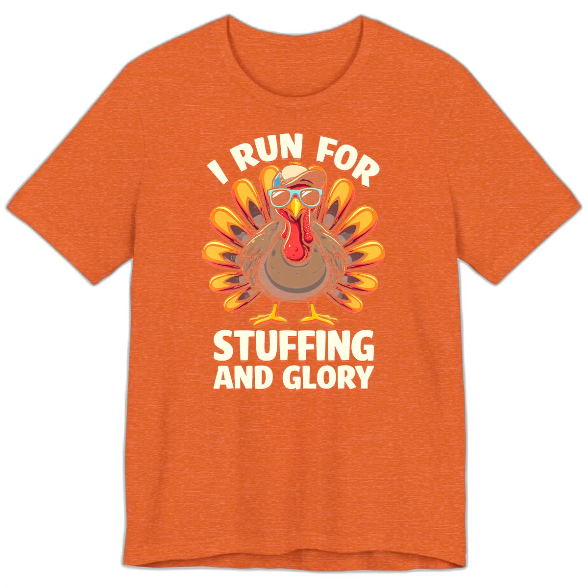 I Run For Stuffing And Glory Turkey Trot Premium T-Shirt in Heather Orange