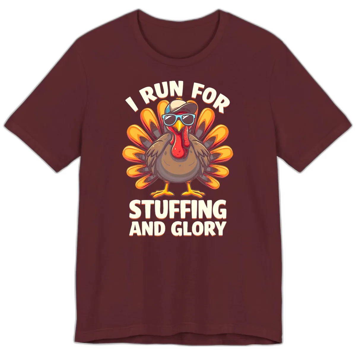 I Run For Stuffing And Glory Turkey Trot Premium T-Shirt in Maroon