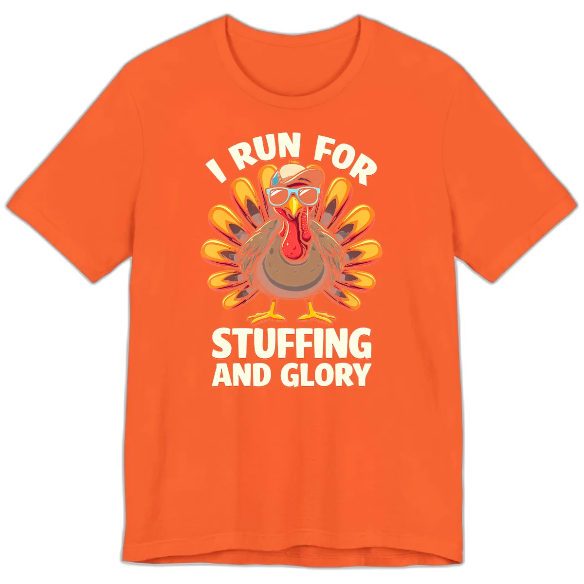 I Run For Stuffing And Glory Turkey Trot Premium T-Shirt in Orange